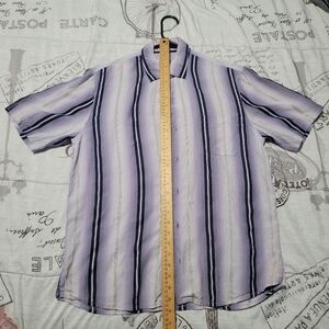 Tommy Bahama purple/blue striped Mens Medium short sleeve button up